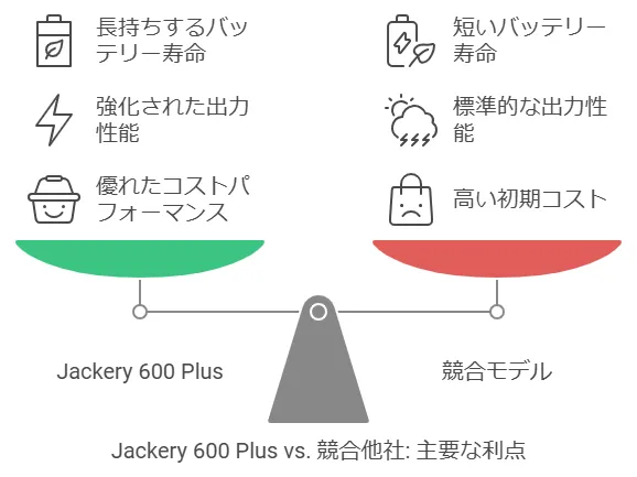 他モデルとの比較で見えるJackery 600 Plusの特長