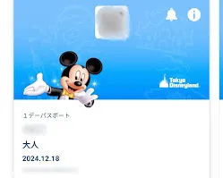 ディズニーチケット表示画面